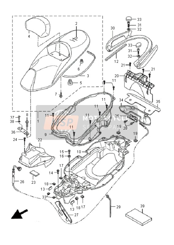 5B2F478D0000, Seat Lock Assy, Yamaha, 0